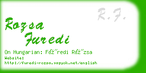 rozsa furedi business card